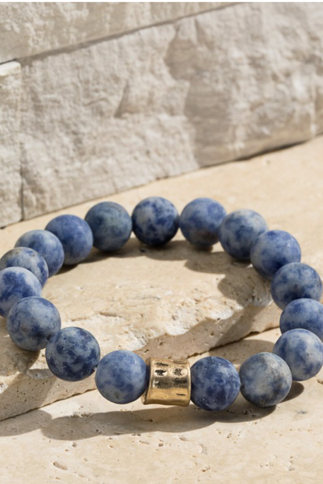 Solalite Matte Gold Bead Natural Stone Bracelet
