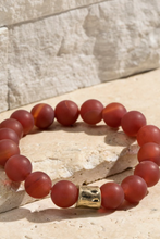 Load image into Gallery viewer, Carnelian Matte Gold Bead Natural Stone Bracelet
