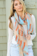 Load image into Gallery viewer, Southwest Vibes Watercolor Tribal Print Scarf
