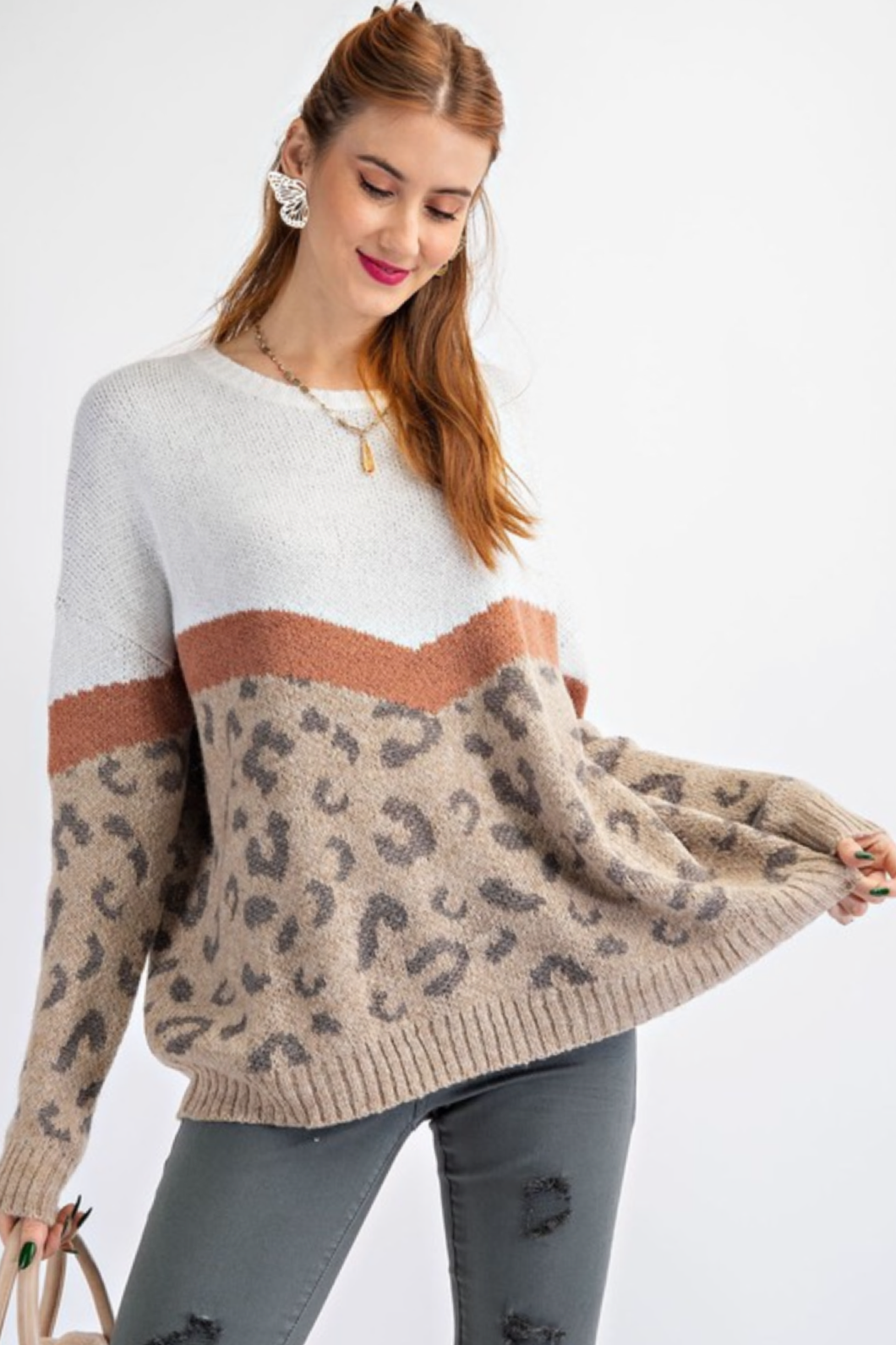 Newell Chevron Leopard Sweater