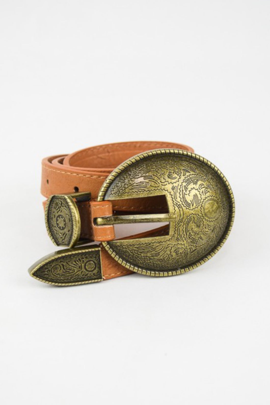 Everly Oval Etched Detail Belt