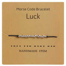 Load image into Gallery viewer, Tell Me!!! Morse Code Beaded Cord Bracelet
