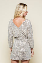 Load image into Gallery viewer, I Glow Sequin Wrap Mini Dress
