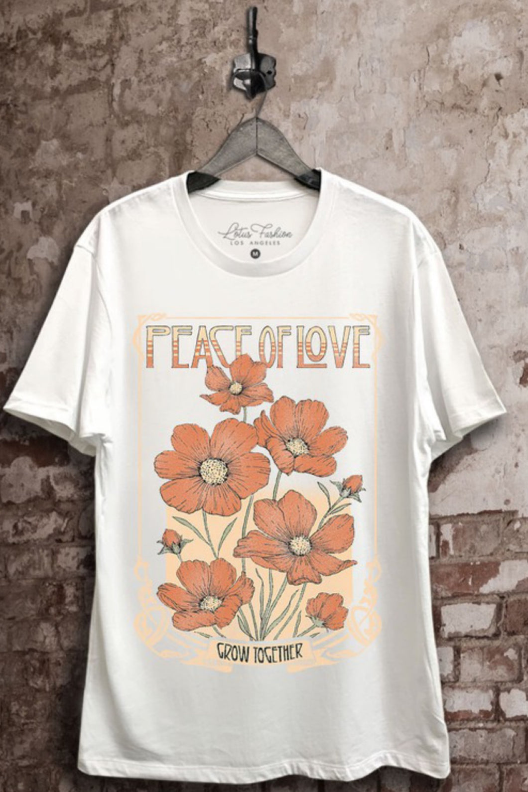 Peace & Love Poppy Flower Lotus Brand Tee