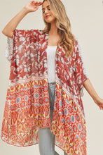 Load image into Gallery viewer, Flower Power Layered Print Cardi Cover

