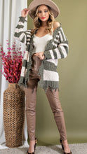Load image into Gallery viewer, Finn Raw Edge Chunky Striped Cardigan
