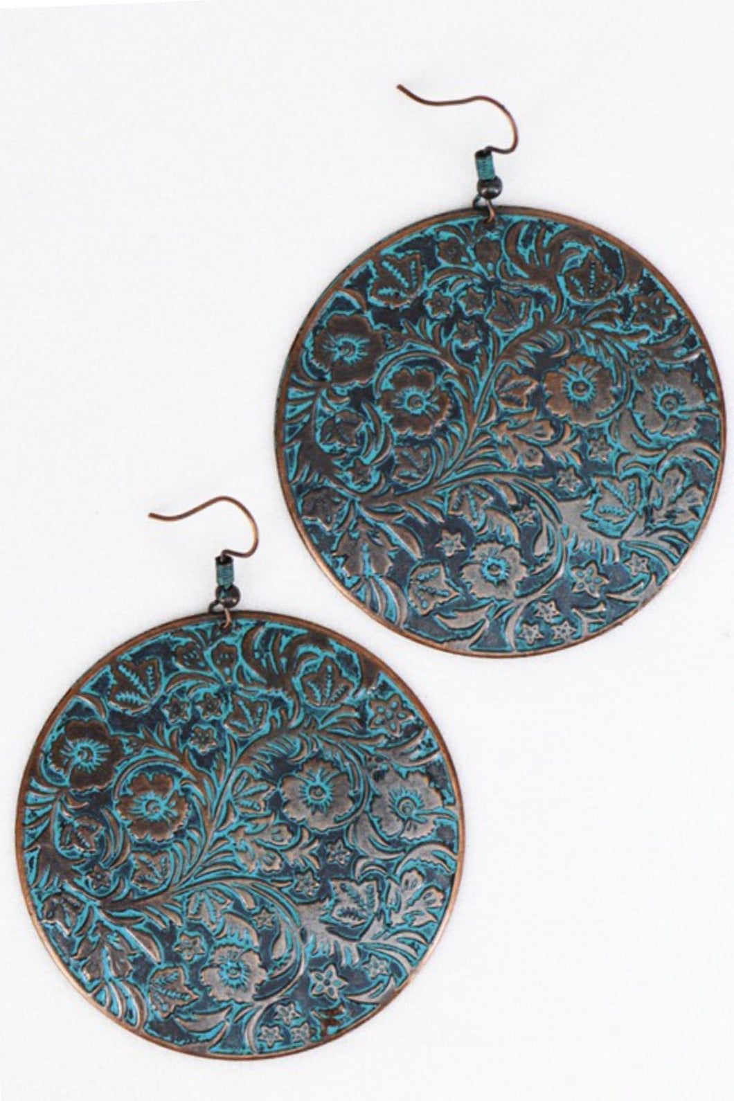 Patina 60’s Flowering Ivy Disc Earring