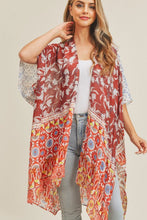 Load image into Gallery viewer, Flower Power Layered Print Cardi Cover
